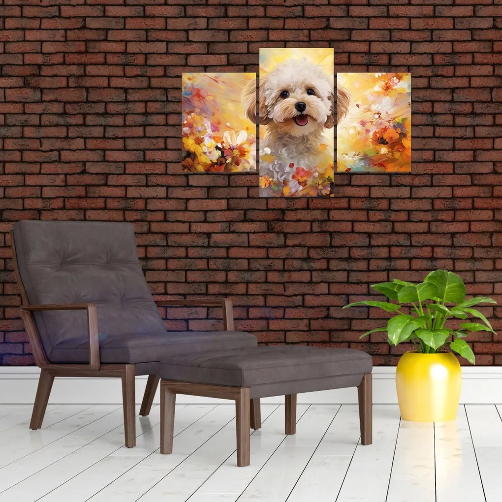 Tablou - Câine fericit (90x60 cm)