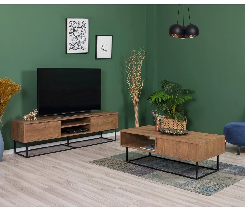 Mobilier living Lexuna 8 (Nuc + Negru). 1089086