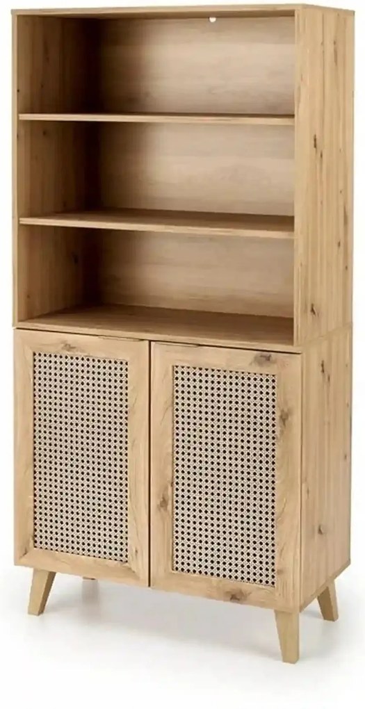 Biblioteca BORNEO, stejar artisan, PAL laminat, 80x40x173 cm