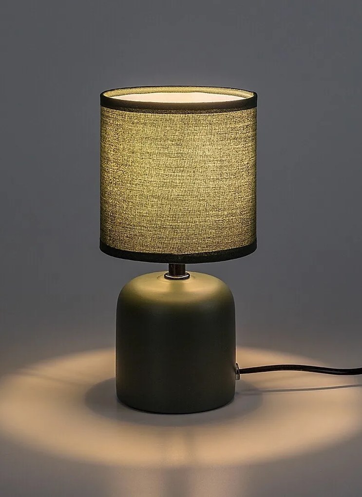Lampa de masa ceramica si abajur verde Daphni