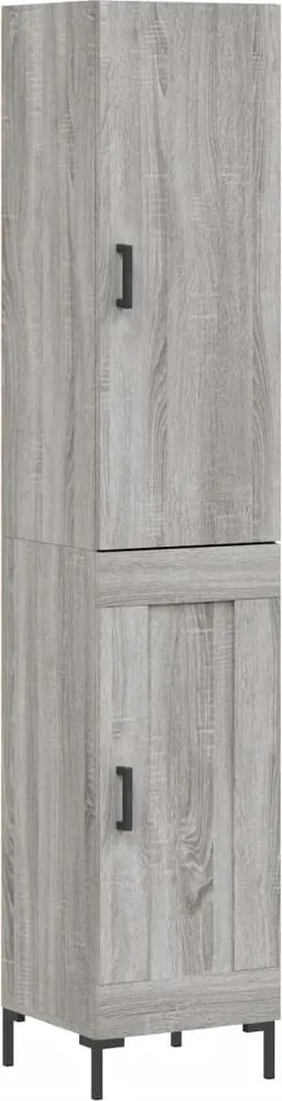 vidaXL Dulap înalt, gri sonoma, 34,5x34x180 cm, lemn prelucrat