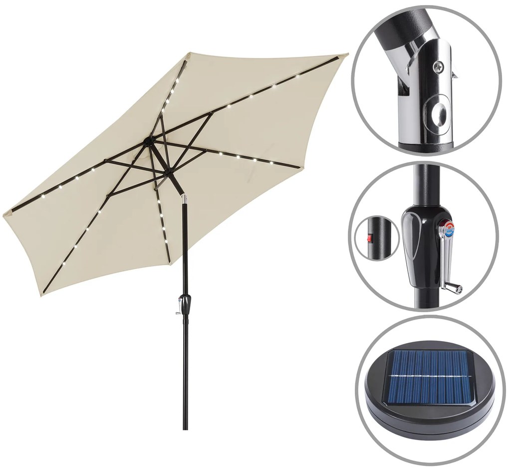 Deuba Umbrela de soare LED Miami Ø270cm - bej