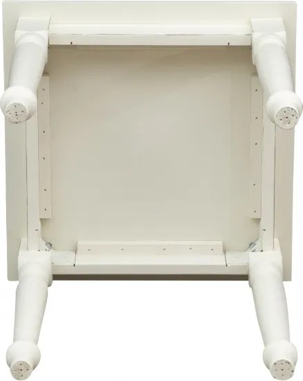 Masa fixa, L 70 70 H78 cm, culoare alb antic, Lemn Masiv