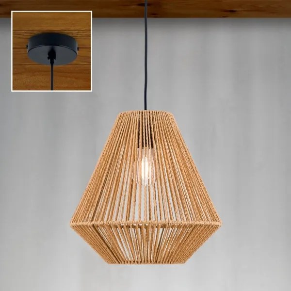 Lustră pe cablu Orion HL 6-1812/1 JUNGLE 1xE27/40W/230V d. 31 cm cânepă