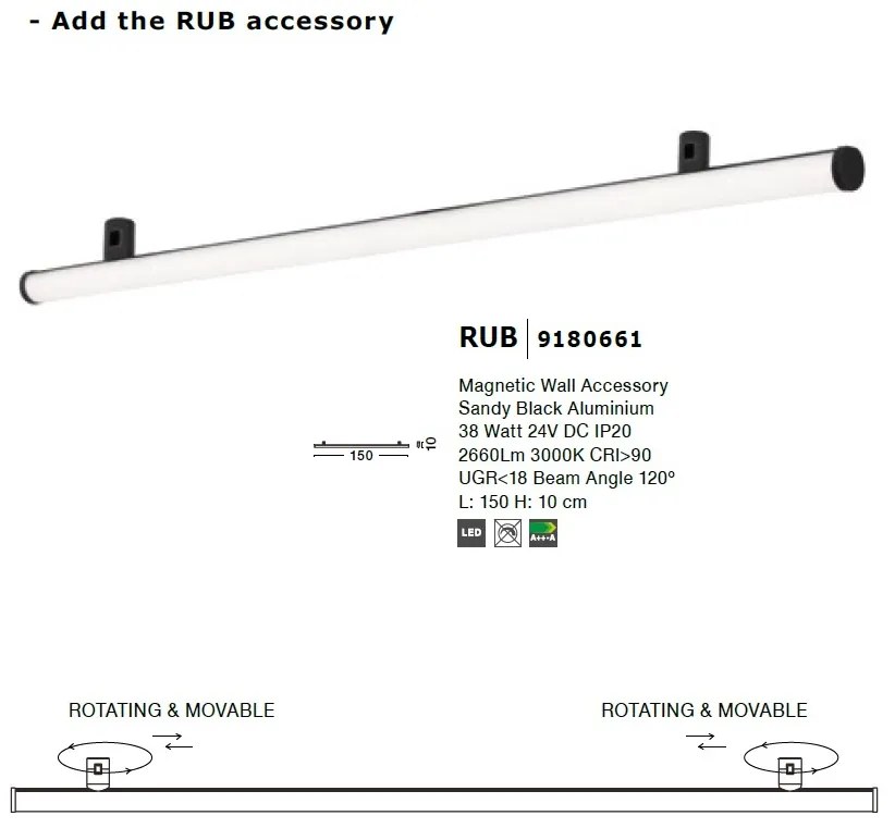 Accesoriu, Corp de iluminat pentru sistemul magnetic GRAMMI 01, Zeon 38W L-150cm NVL-9028838