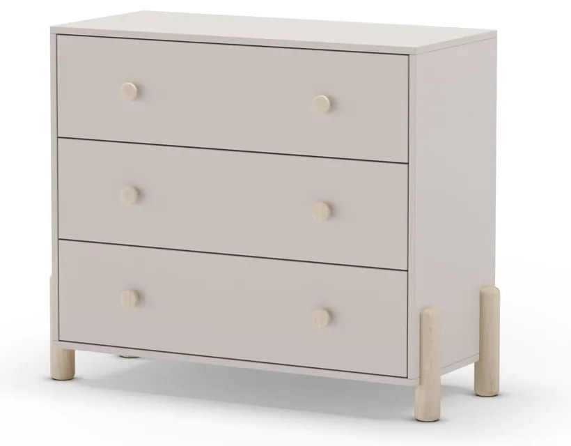 Comodă de copii crem joasă din lemn de pin 90x80 cm Enola – Marckeric