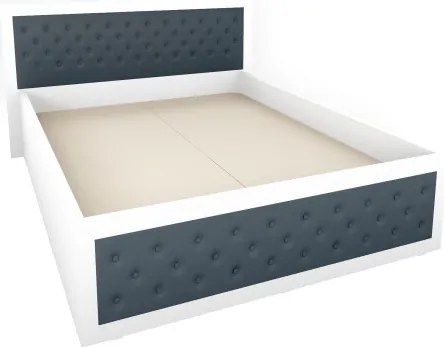 Dormitor Torino cu pat 140x200 cm Alb / Gri