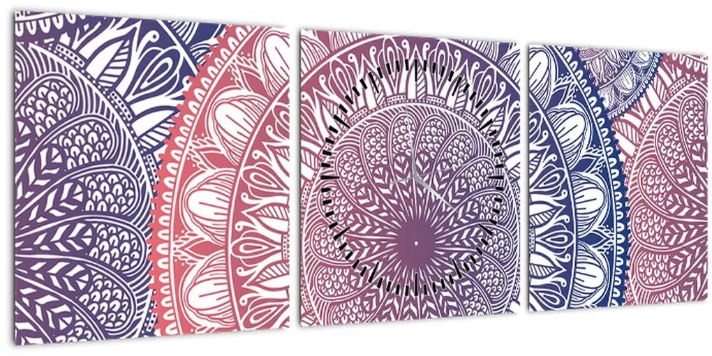 Tablou din mandale (cu ceas) (90x30 cm)