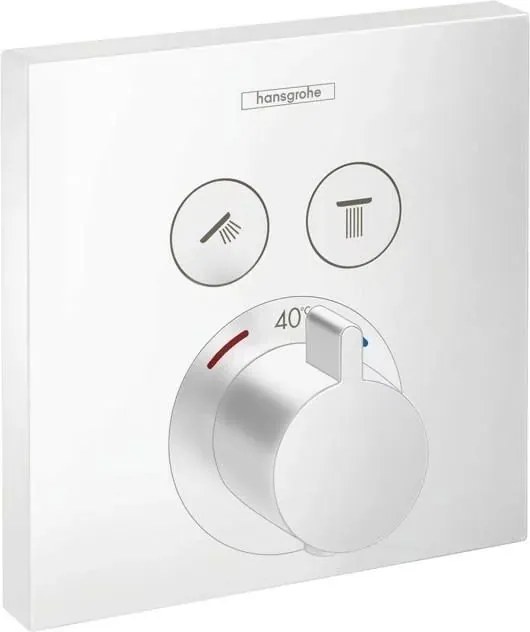 Baterie dus incastrata Hansgrohe ShowerSelect alb mat 2 functii