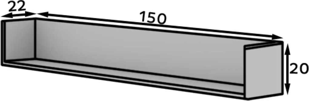 Polita RAFTT 150 cm, neagra