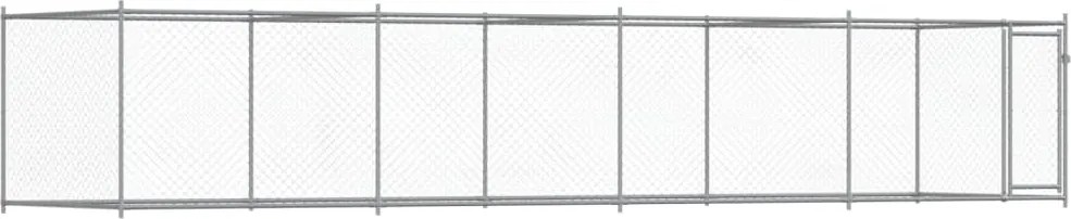 vidaXL Cușcă pentru câini cu ușă, gri, 8x2x1,5 m, oțel galvanizat