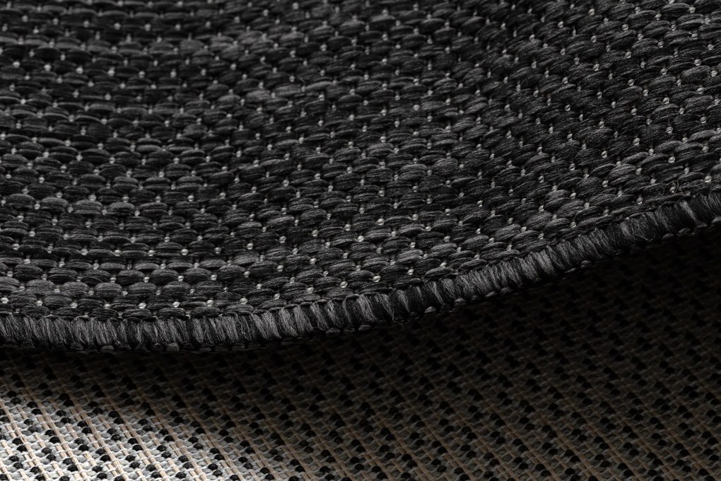Covor, traversa SISAL SION A5165A Melanj țesute plate negru