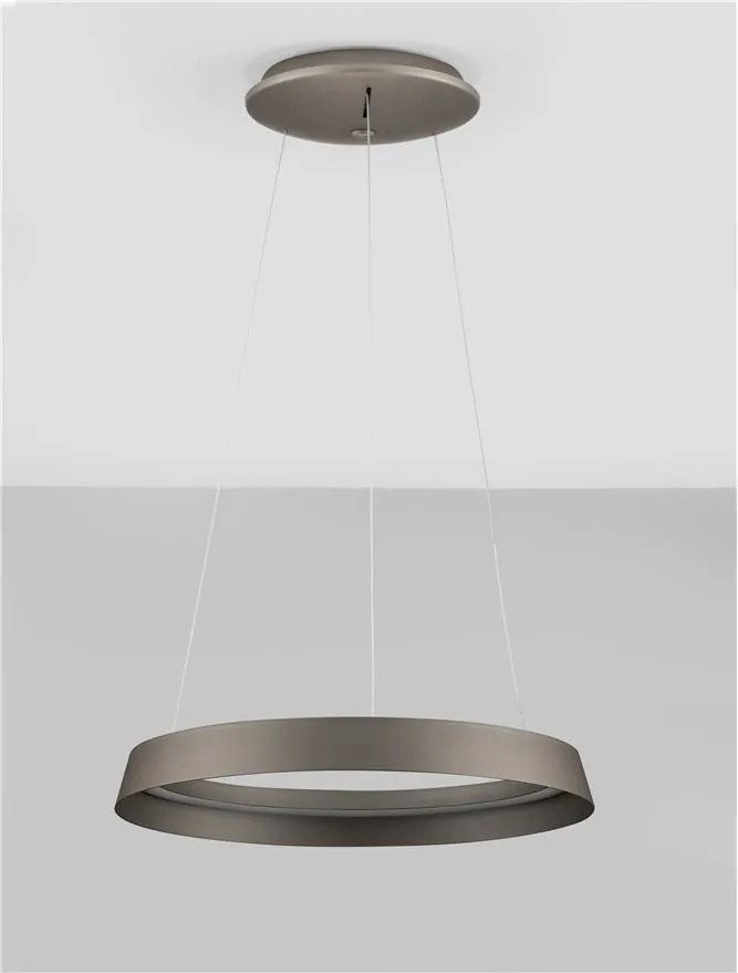 Lustra LED suspendata design modern circular ORMI brown D-45cm