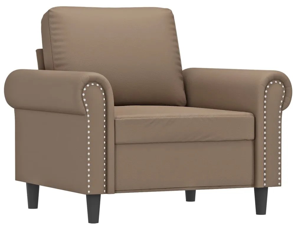 349118 vidaXL Canapea de o persoană, cappuccino, 60 cm, piele ecologică