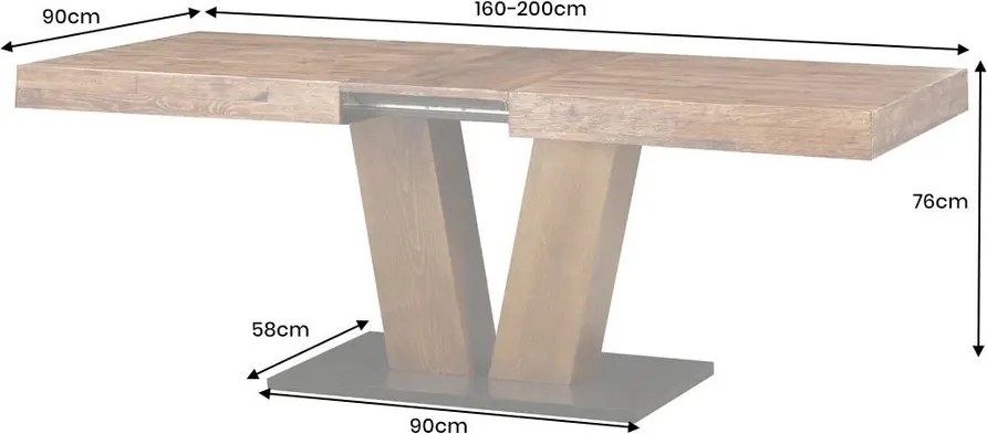 Masa extensibila RANCHO 160-200cm lemn de pin natural