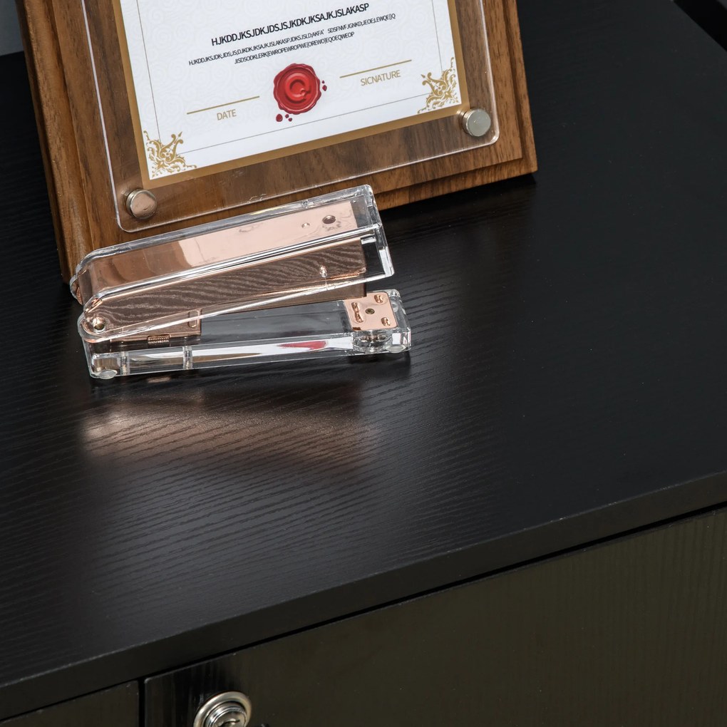 Vinsetto Dulap pentru Documente, cu Încuietoare, 2 Uși și Raft Interior, 80x40x80 cm, Negru | Aosom Romania