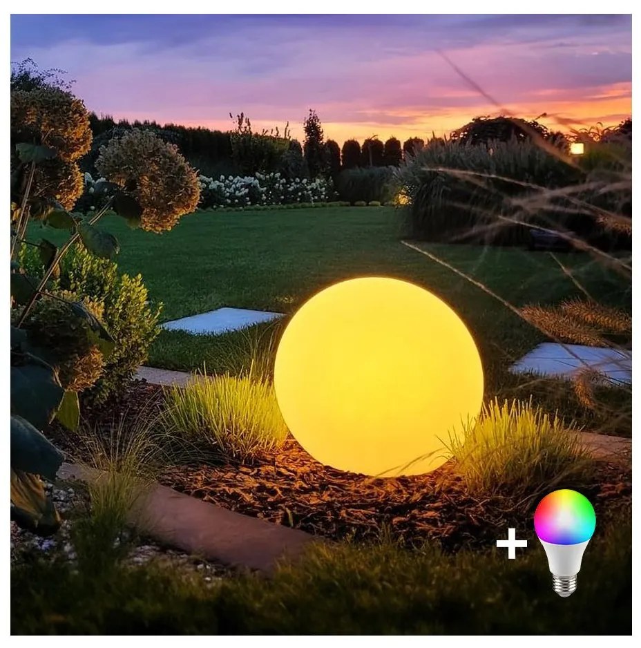 Lampă de exterior GLOBO LED RGBW reglabilă, 1x E27/9W/230V, Ø 60 cm, IP44