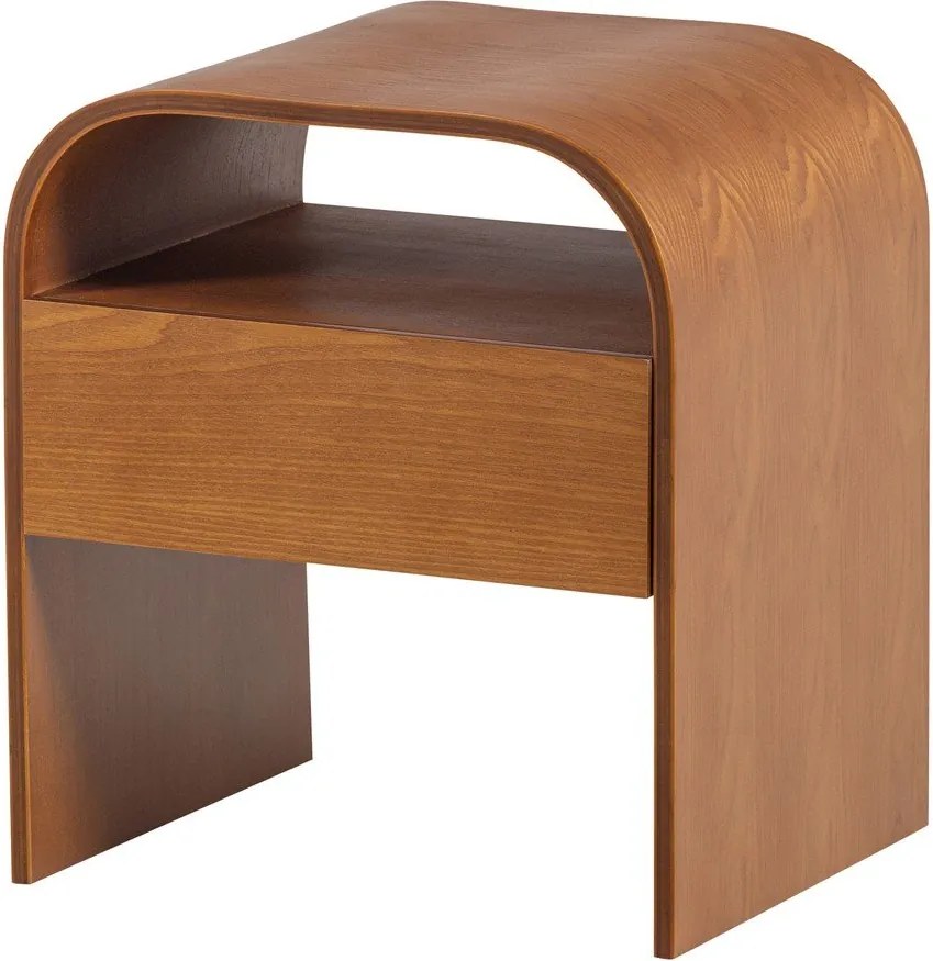 Noptieră în culoare naturală cu rafturi Momo – WOOOD