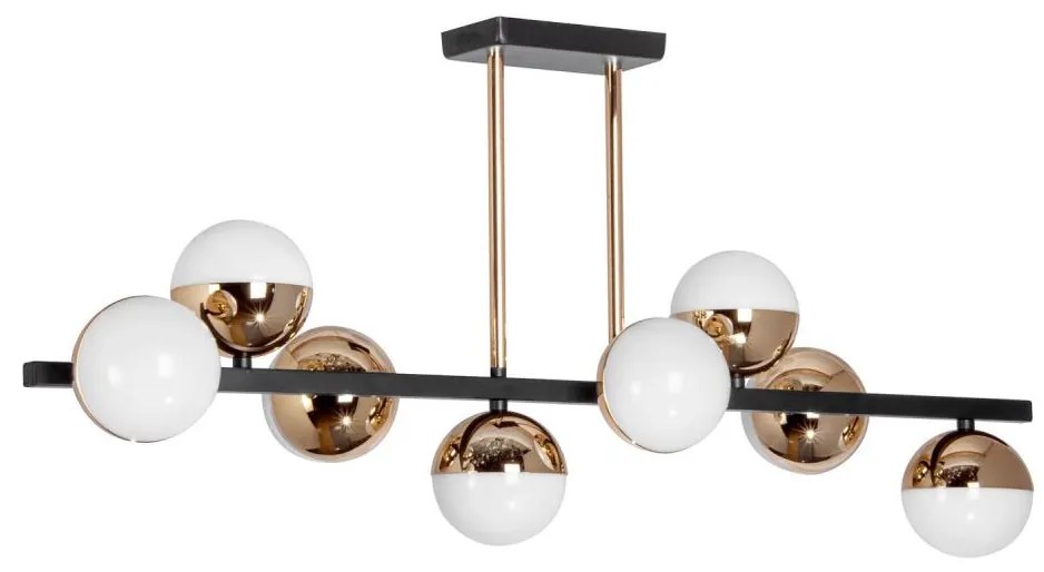 Lustră LED pe tijă 8xLED/7W/230V auriu/negru