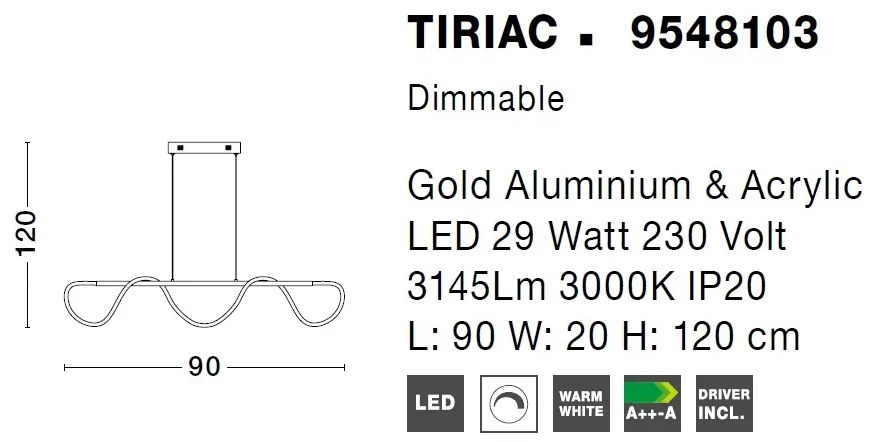 Lustra LED dimabila, design deosebit TIRIAC