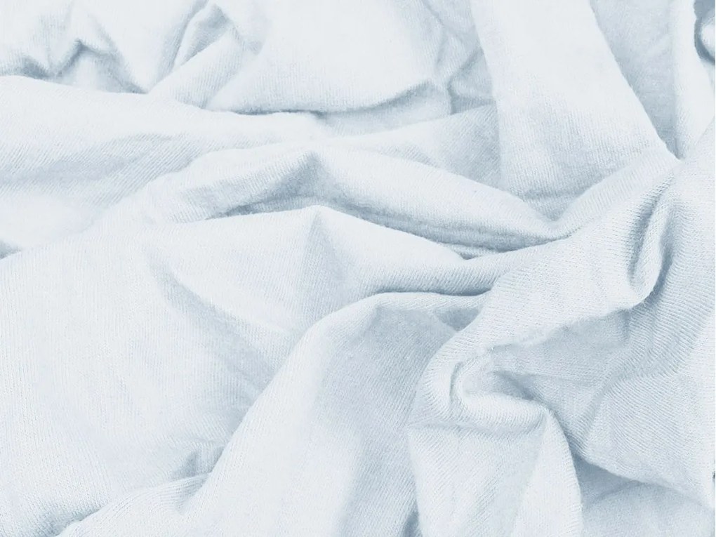 Cearsaf Jersey albastru glaciar 90 x 200 cm