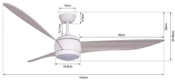 Ventilator LED de tavan Lucci air 512911 AIRFUSION LED/20W/230V lemn/alb + telecomandă