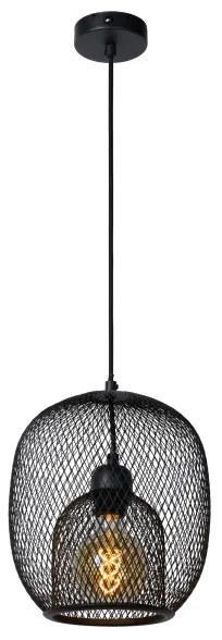 Lustră pe cablu JERREL 1xE27/40W/230V neagră Lucide 78396/01/30