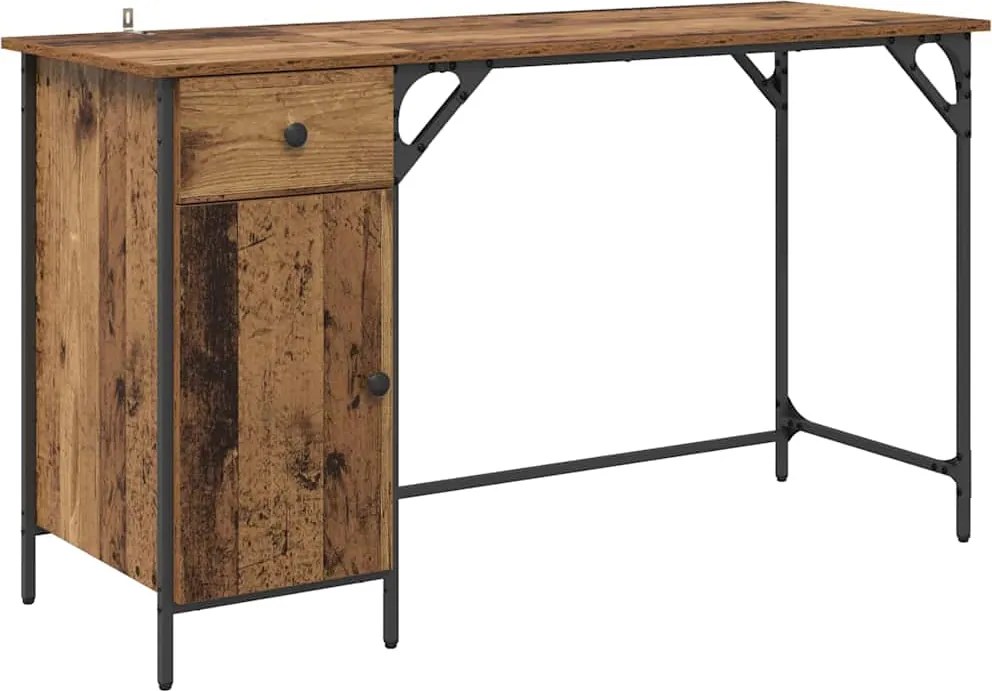 vidaXL Birou de calculator Lemn Vechi 131 x 48 x 75 cm Lemn compozit