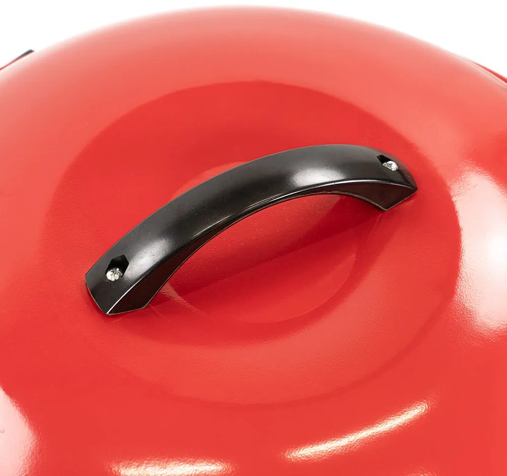 Grătar de grădină cu bilă pe cărbune și roți