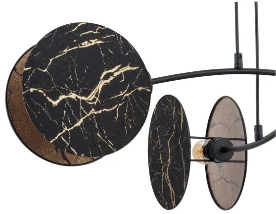 Lustră pe cablu MOTIF 4xE27/15W/230V negru/auriu