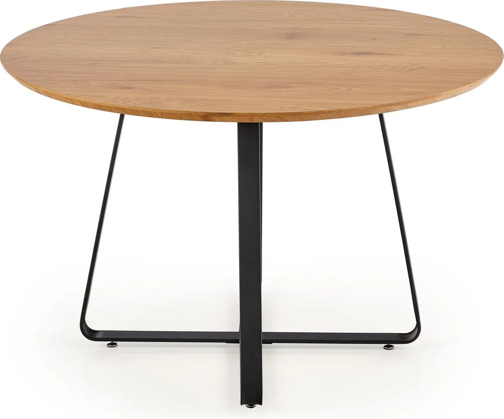 OFERTA Masa de sufragerie neagra cu blat din stejar NOCTURNE 120x120 a doua calitate