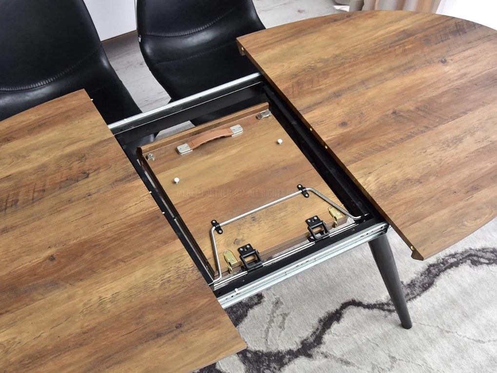 Masă de sufragerie Lisbon (nuc + negru). Promo -14%. 1111753