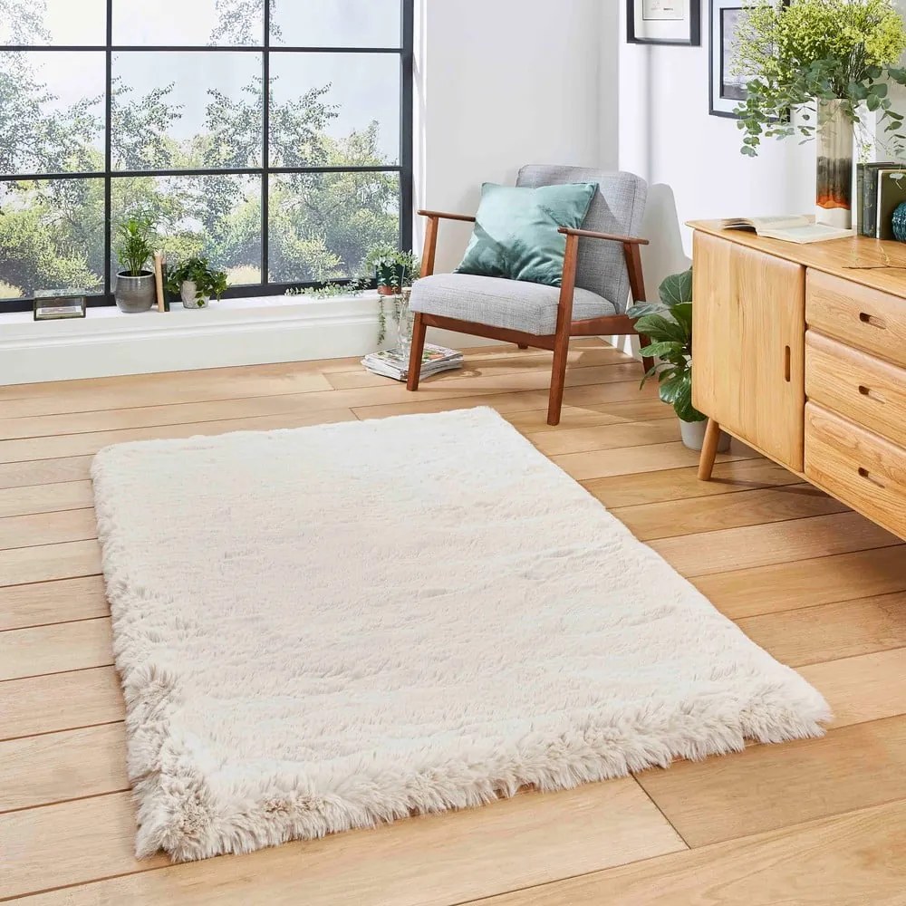 Covor crem 60x120 cm Super Teddy – Think Rugs