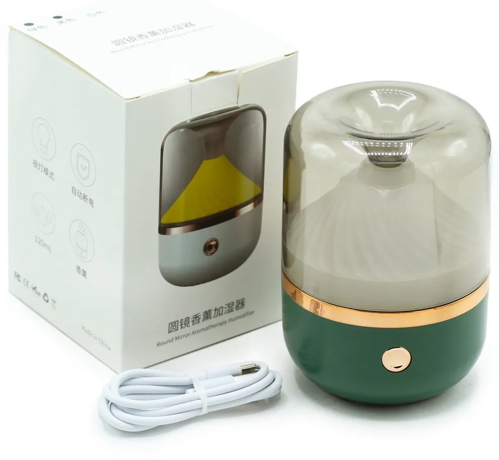Difuzor Aromatic Urban Verde și Bronze - USB - Schimbare de Culoare