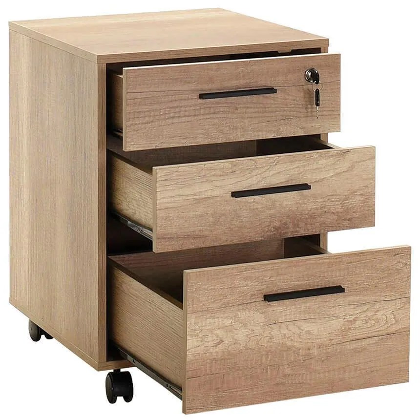 Corp Mobil Adore New York Rollbox Office, 3 Sertare, sertar cu cheie, 45 x 63 x 51 cm