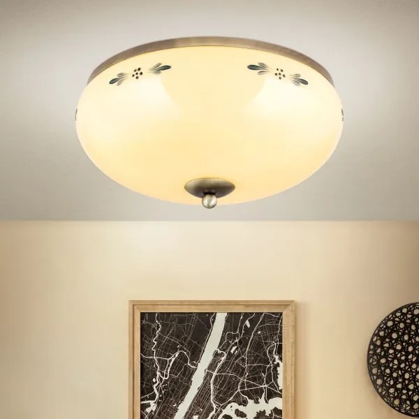 Orion - Plafonieră LANDHAUS, 3xE27/60W/230V, Ø 35 cm, bronz/bej/albastru