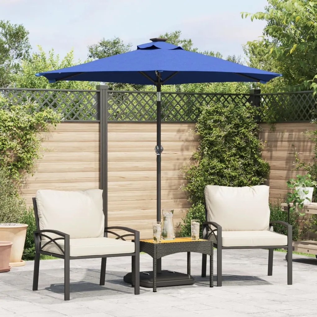 vidaXL Umbrelă soare grădină stâlp din oțel/LED antracit 225x225x212cm