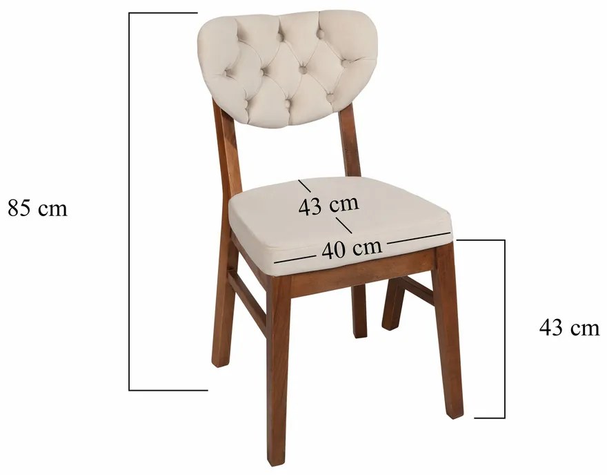Set de scaune de sufragerie Elma Beige, 2 bucăți