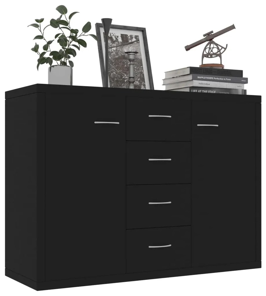 Servanta, negru, 88 x 30 x 65 cm, PAL