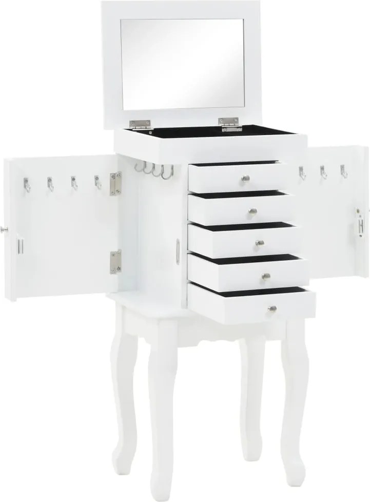 vidaXL Dulap de bijuterii independent, alb