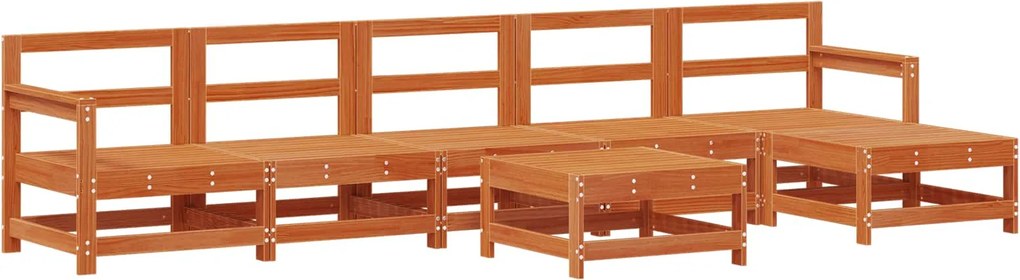 vidaXL Set de lounge pentru grădină 6 pcs Maro Ceară Lemn masiv de pin