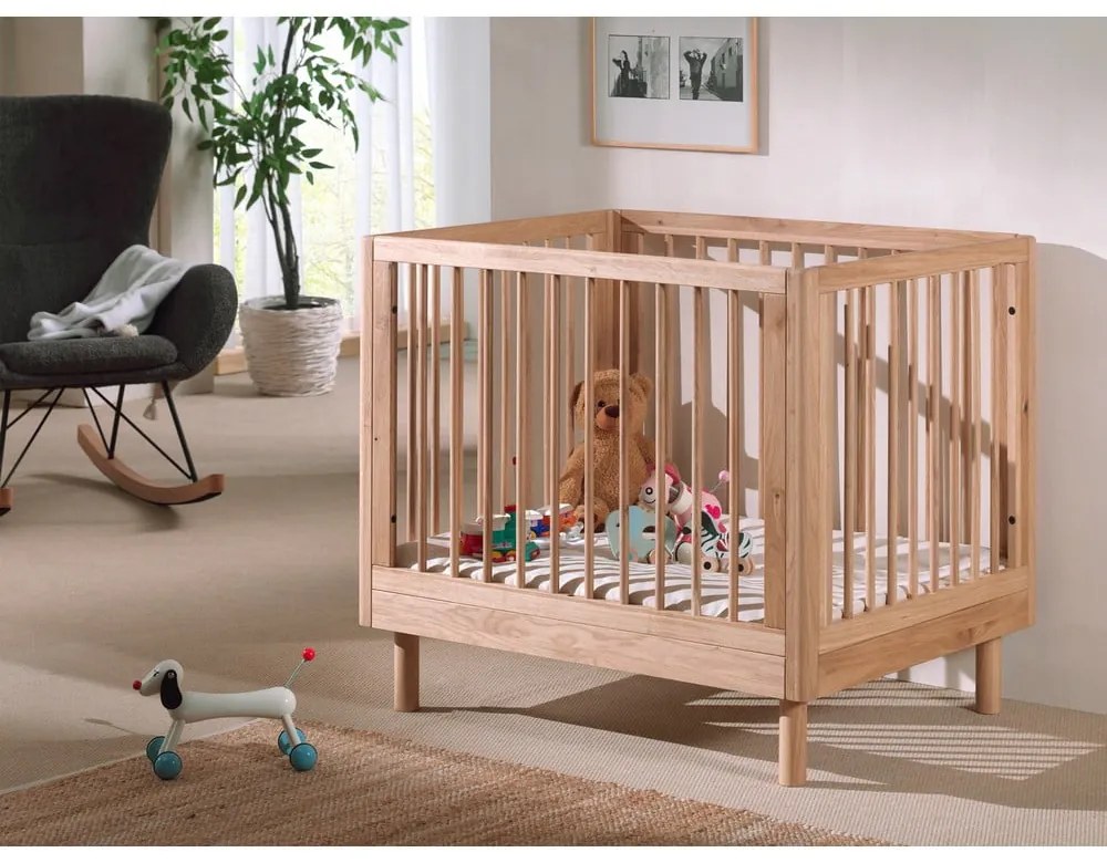 Țarc pentru copii în culoare naturală din lemn de stejar 95x75 cm Forrest – Vipack