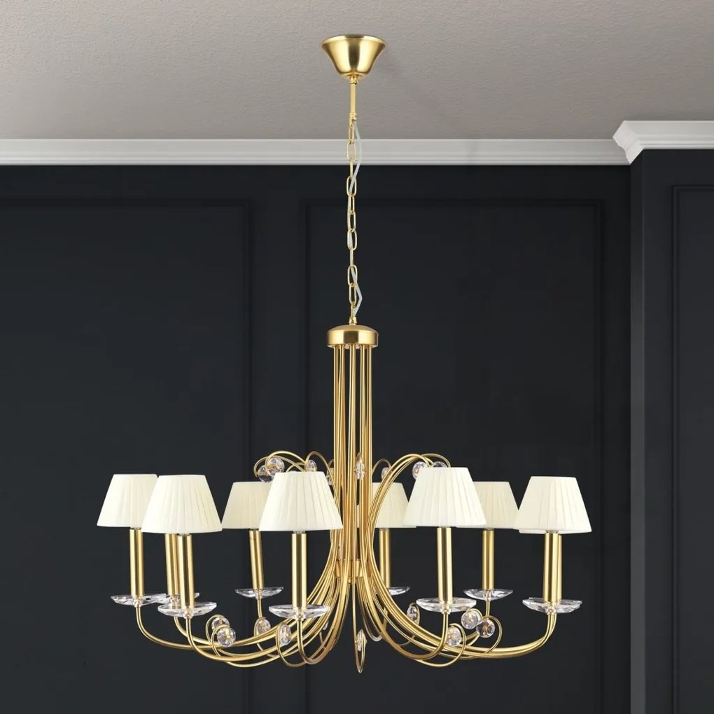 Candelabru stil clasic cu cristal K9 ARIANE 10L auriu