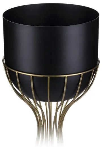 Ghiveci metalic de flori LOFT 68x20 cm auriu/negru