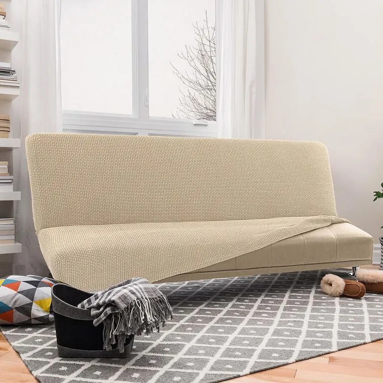 Nueva Textura Huse care se întind foarte bine NIAGARA smântânii 2fotoliu cu manere de lemn (l. 130 - 160 cm)