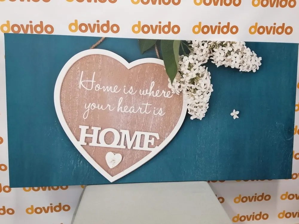 Tablou inimă cu citat - Home is where your heart is