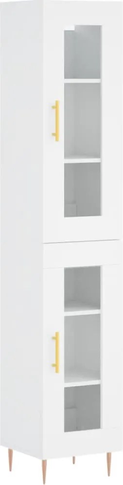 vidaXL Dulap înalt, alb, 34,5x34x180 cm, lemn prelucrat