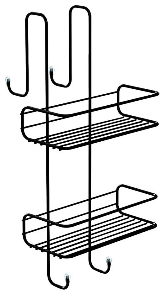 Gedy - Poliță de perete pentru duș CHROM LINE 49x24 cm negru mat