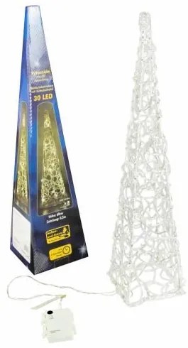 Piramidă cu lumini de Crăciun 60 cm - alb cald, pe baterie