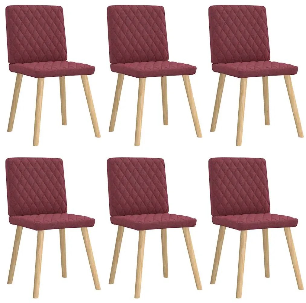 vidaXL Scaune de bucătărie pivotante, 6 buc., roșu vin, textil